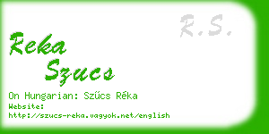 reka szucs business card